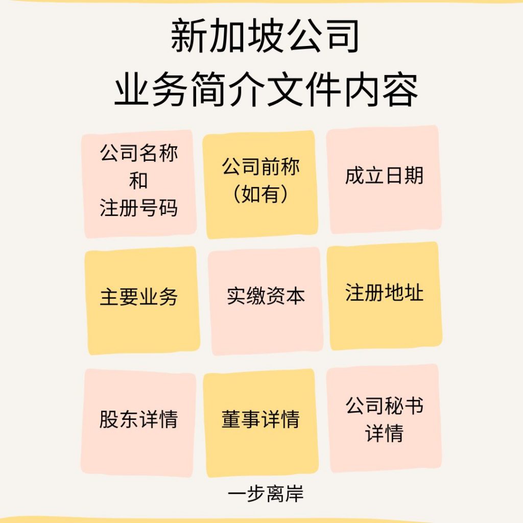 新加坡公司注册后的业务简介文件内容
