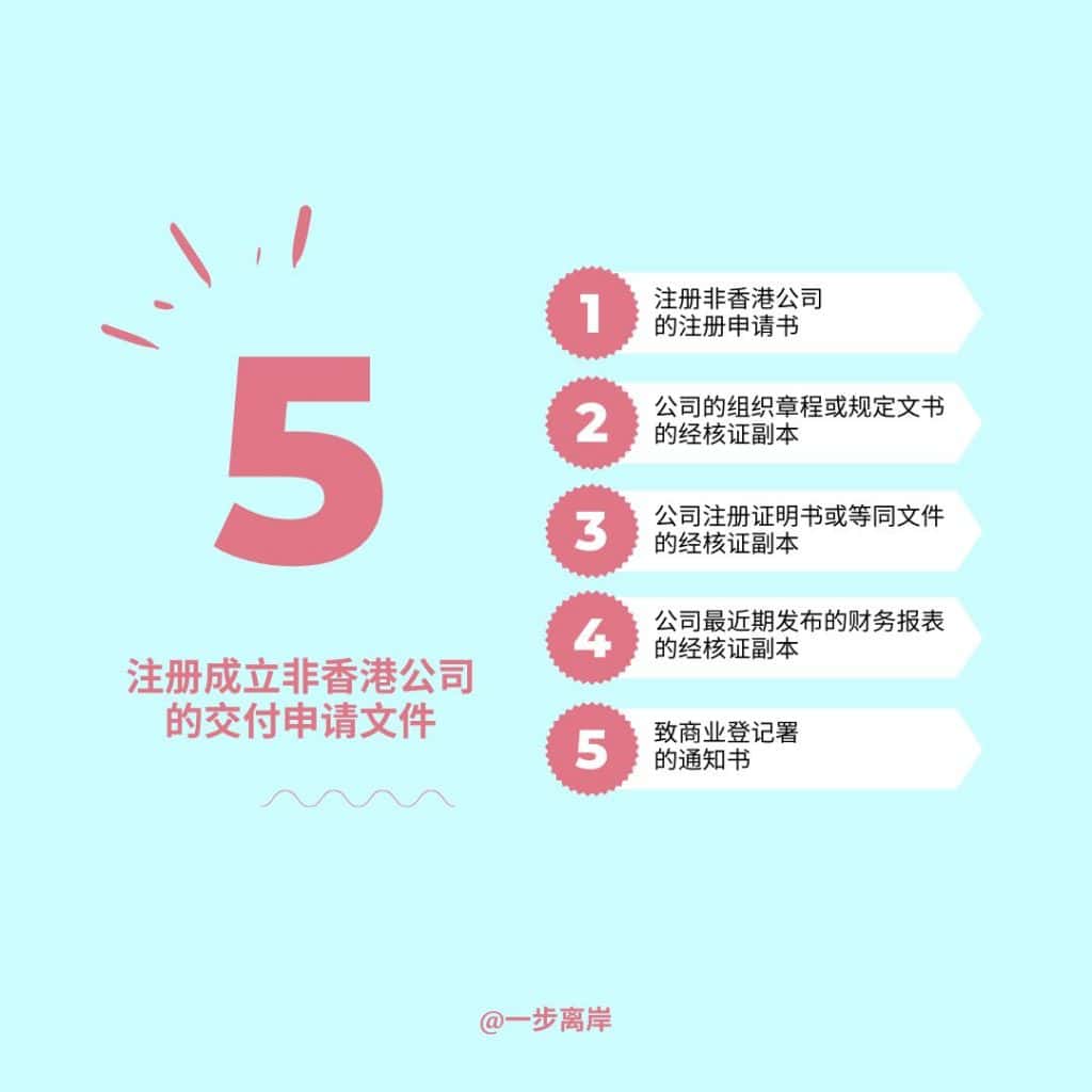 注册成立非香港公司的交付申请文件