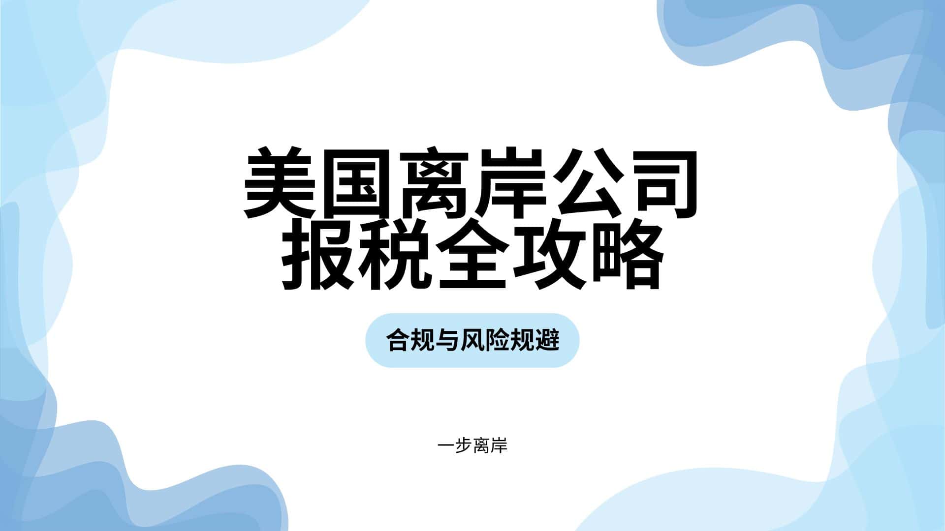 美国离岸公司报税全攻略-封面