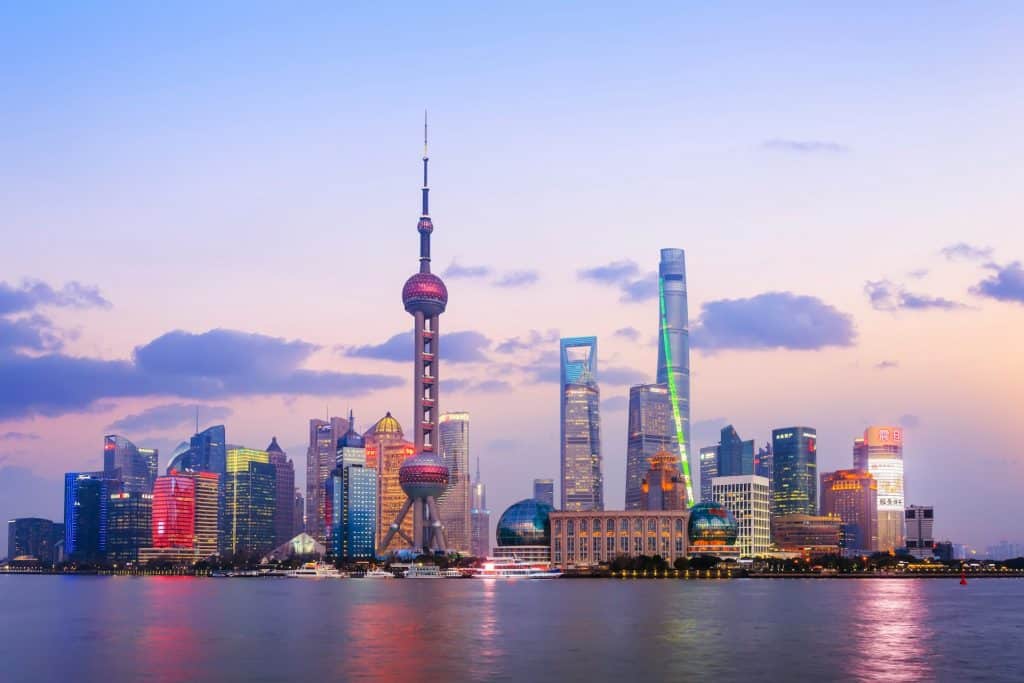 上海浦东陆家嘴傍晚景色