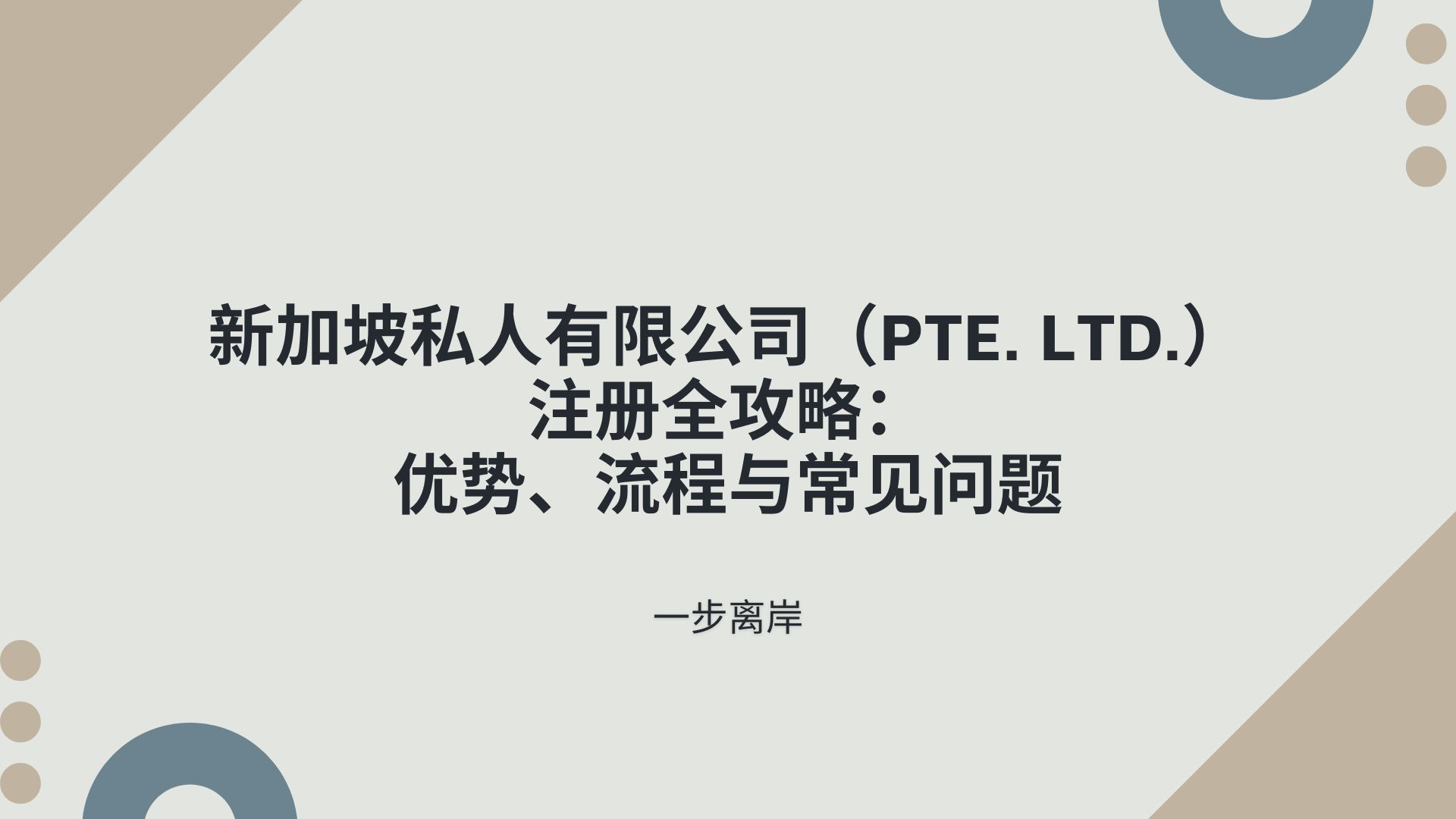 新加坡私人有限公司（Pte. Ltd.）注册全攻略：优势、流程与常见问题