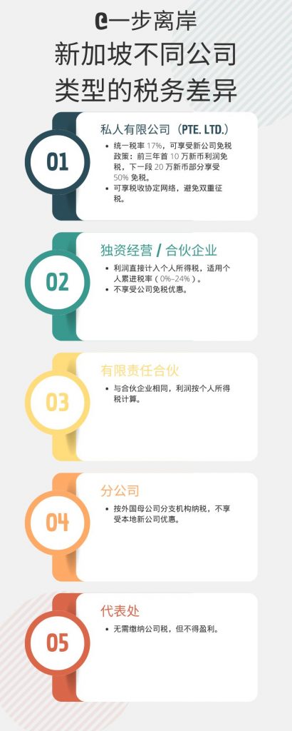 新加坡不同公司类型的税务差异